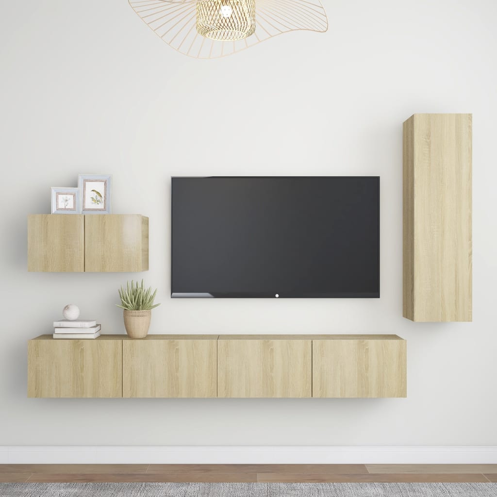 Ensemble de meubles TV 4 pièces en bois