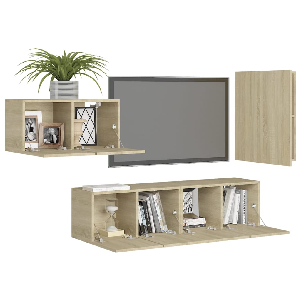 Ensemble de meubles TV 4 pièces en bois