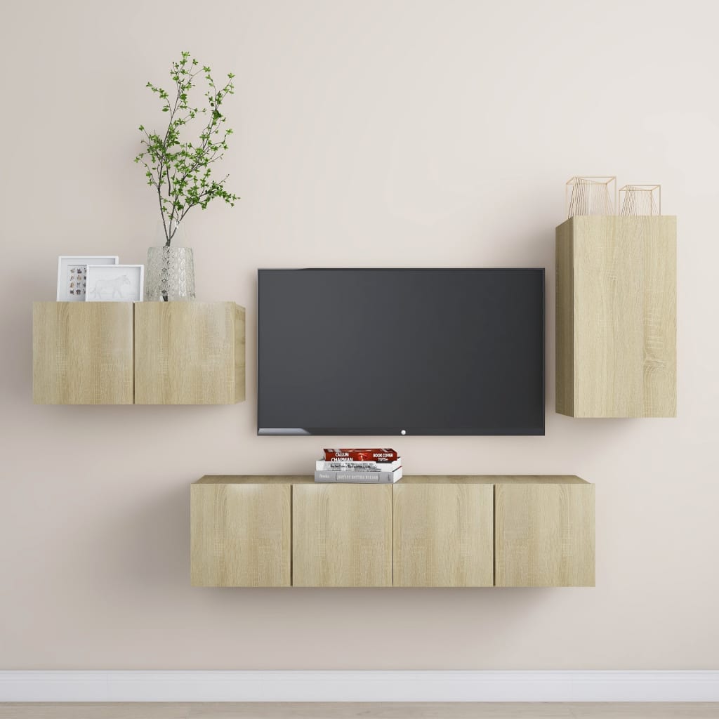 Ensemble de meubles TV 4 pièces en bois