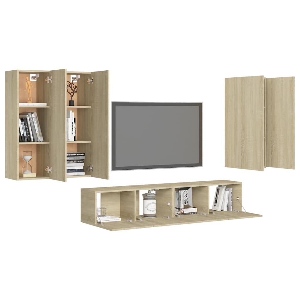 Ensemble de meubles TV 6 pièces en bois