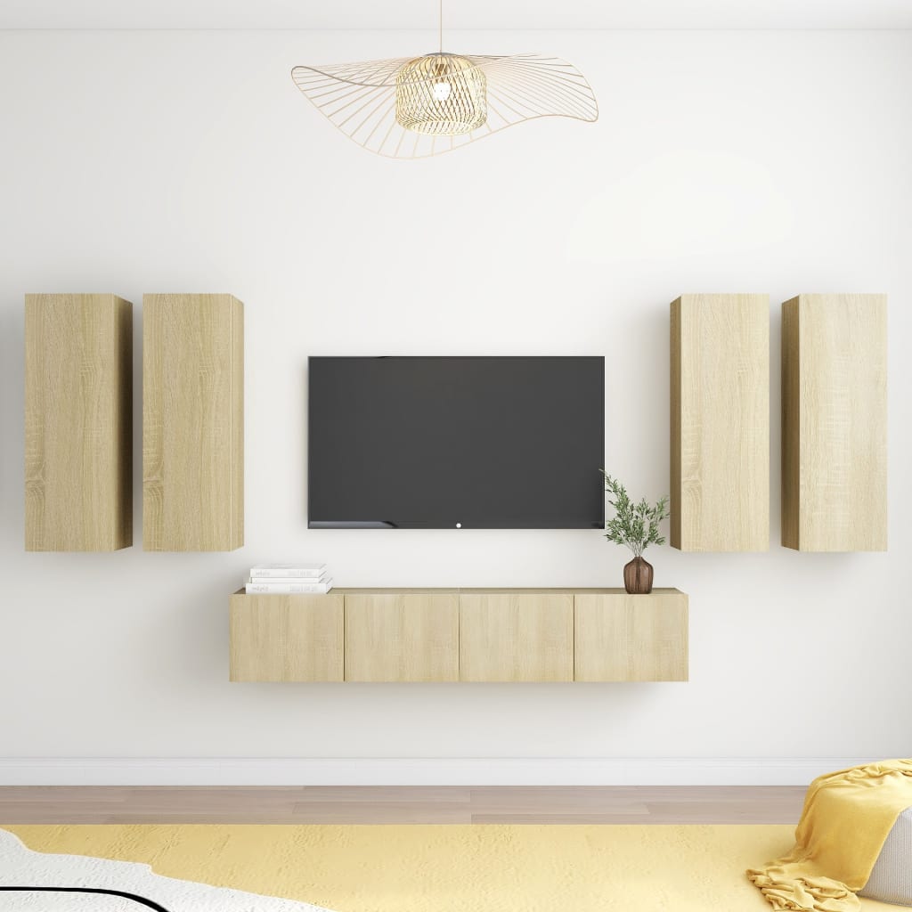 Ensemble de meubles TV 6 pièces en bois