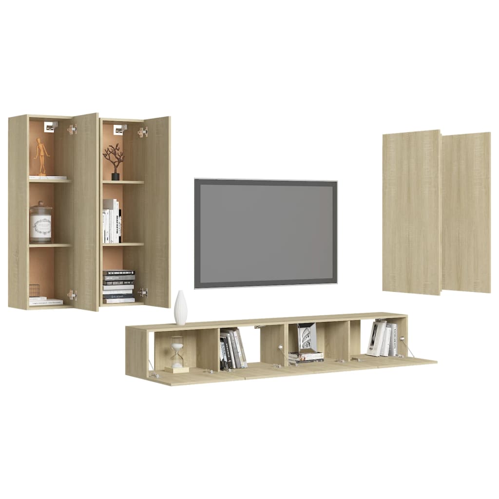 Ensemble de meubles TV 6 pièces en bois