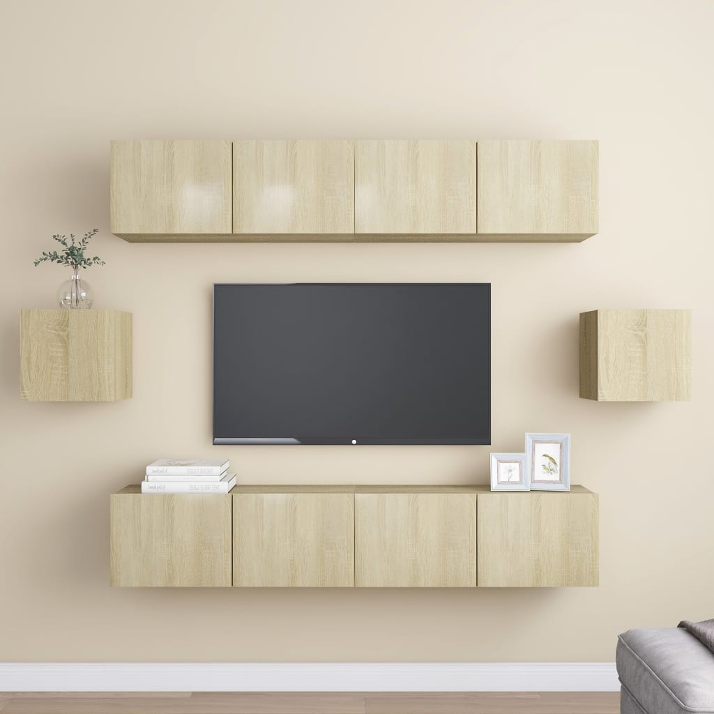 Ensemble de meubles TV 6 pièces en bois