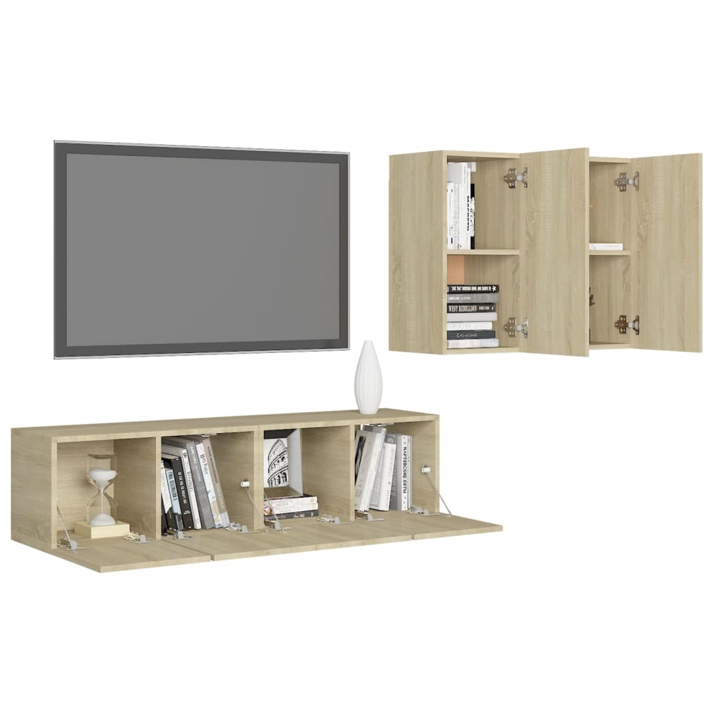 Ensemble de meubles TV 4 pièces en bois