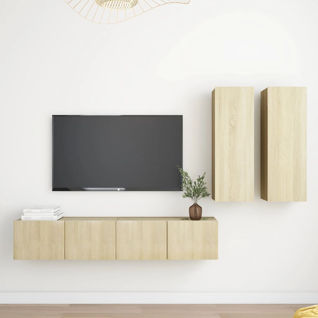 Ensemble de meubles TV 4 pièces en bois