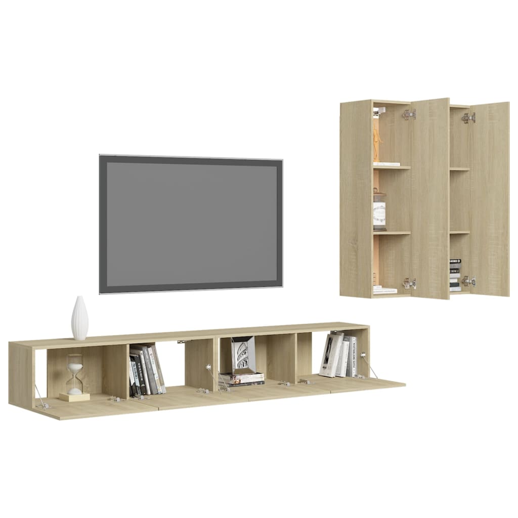 Ensemble de meubles TV 4 pièces en bois