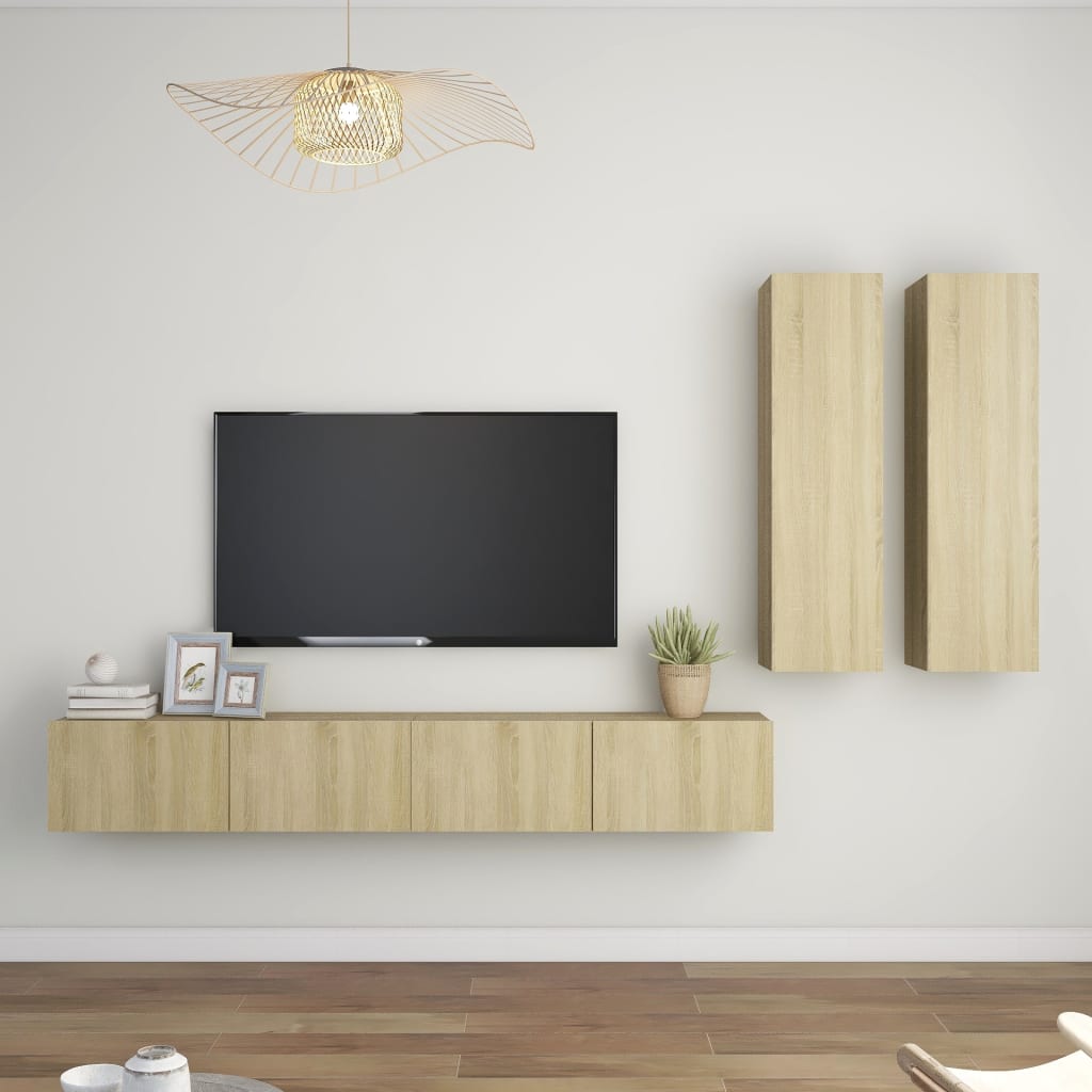 Ensemble de meubles TV 4 pièces en bois