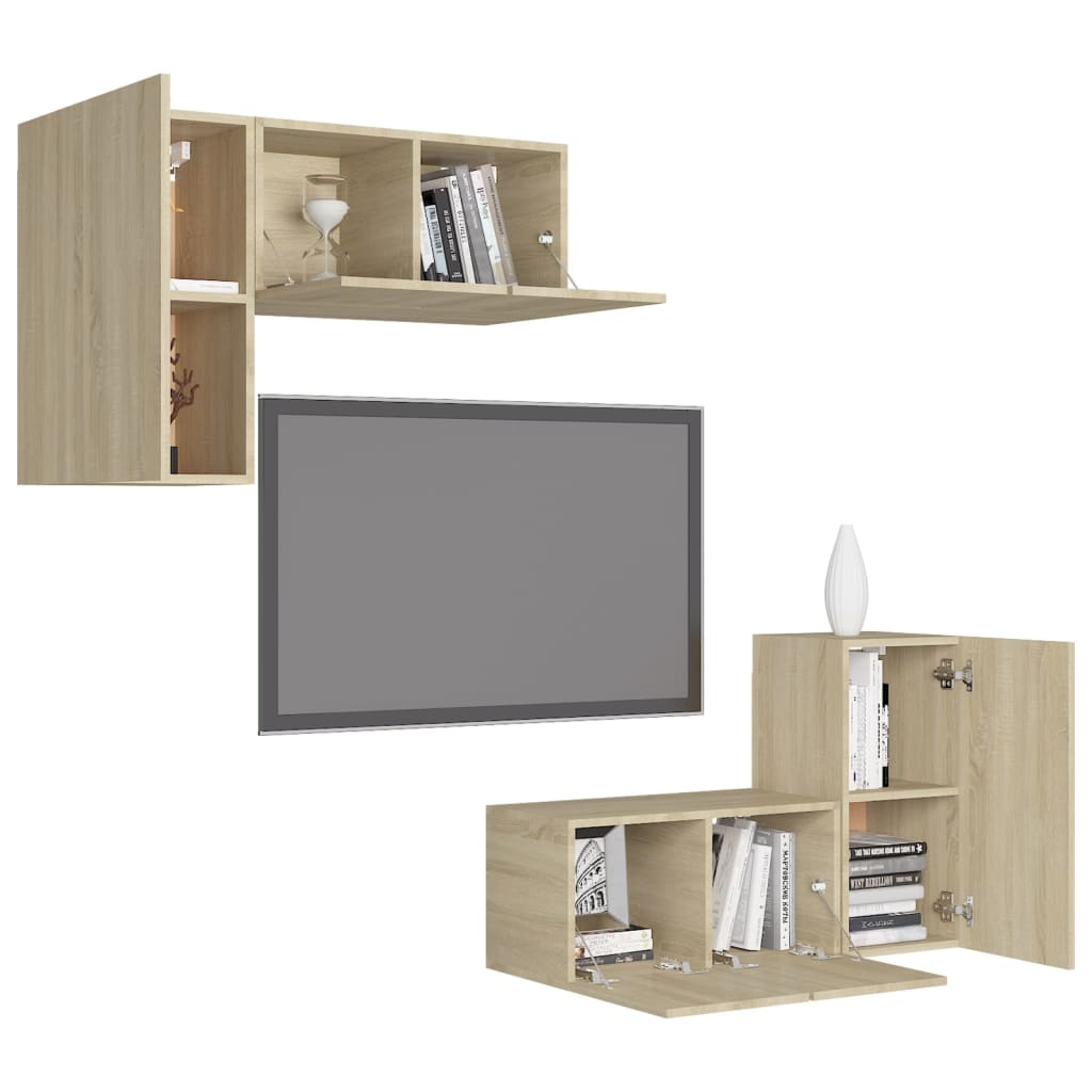 Ensemble de meubles TV 4 pièces en bois