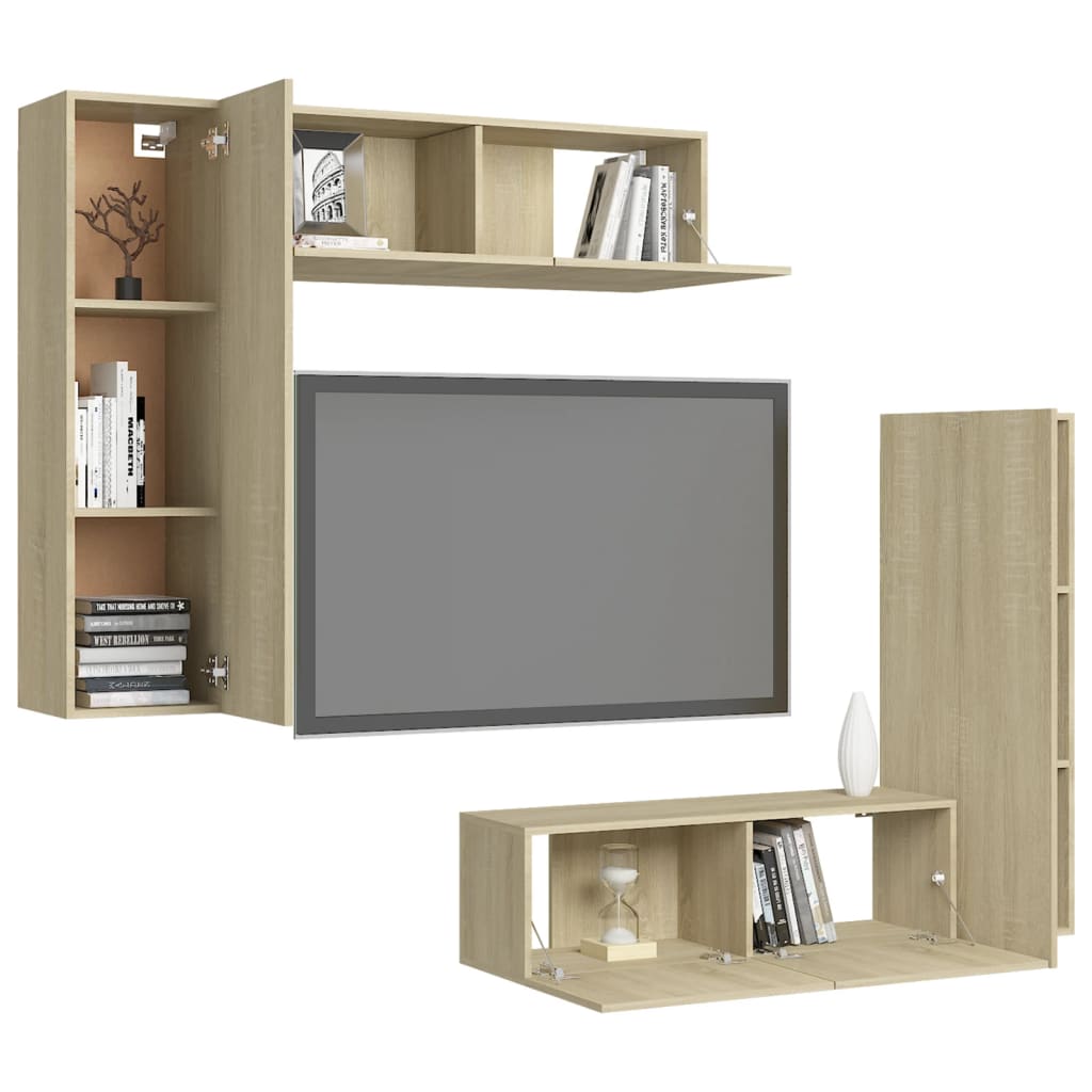 Ensemble de meubles TV 4 pièces en bois