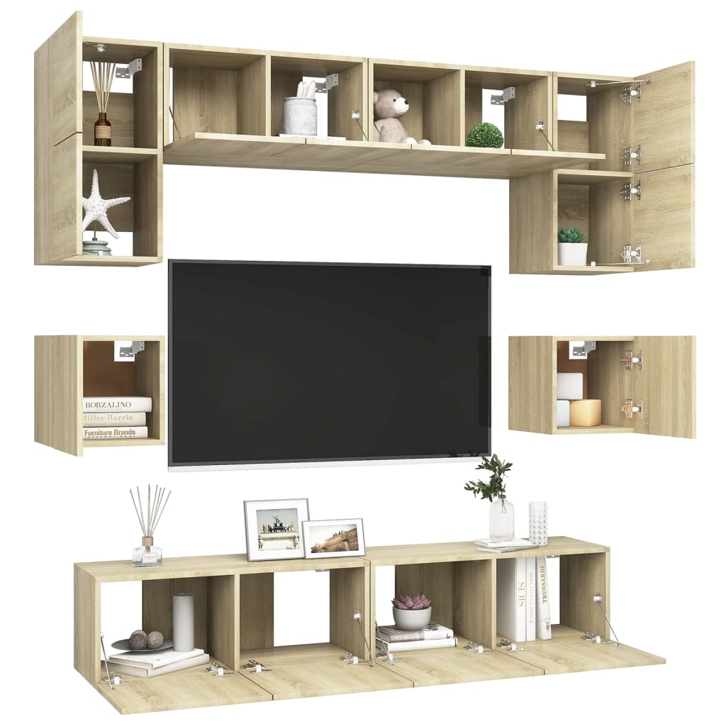 Ensemble de meubles TV 8 pièces en bois