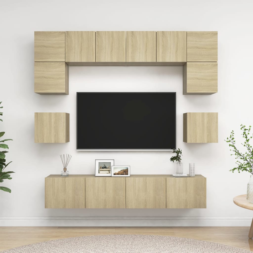 Ensemble de meubles TV 8 pièces en bois