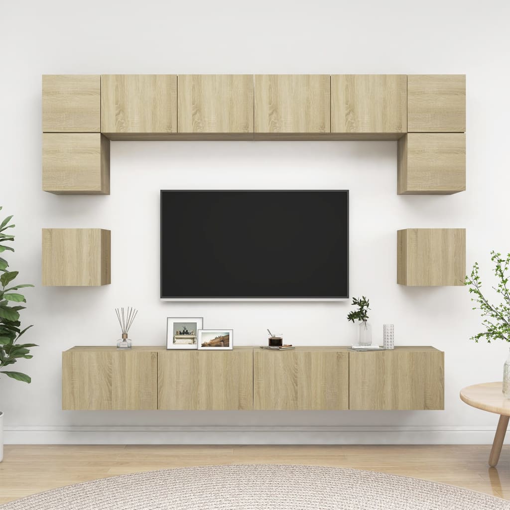 Ensemble de meubles TV 8 pièces en bois