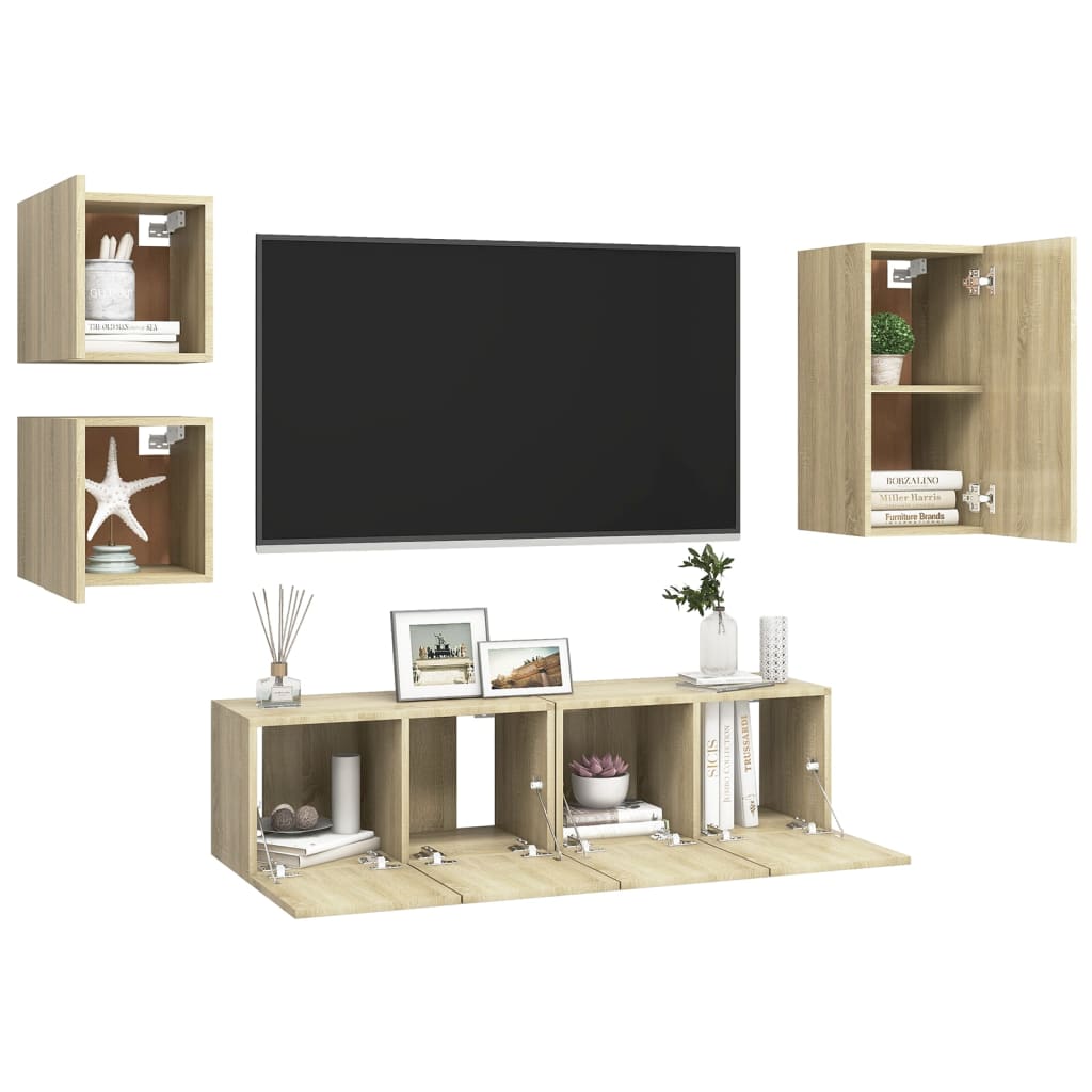 Ensemble de meubles TV 5 pièces en bois