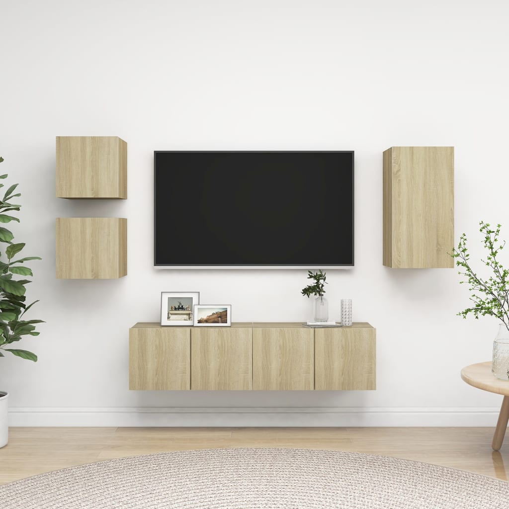 Ensemble de meubles TV 5 pièces en bois