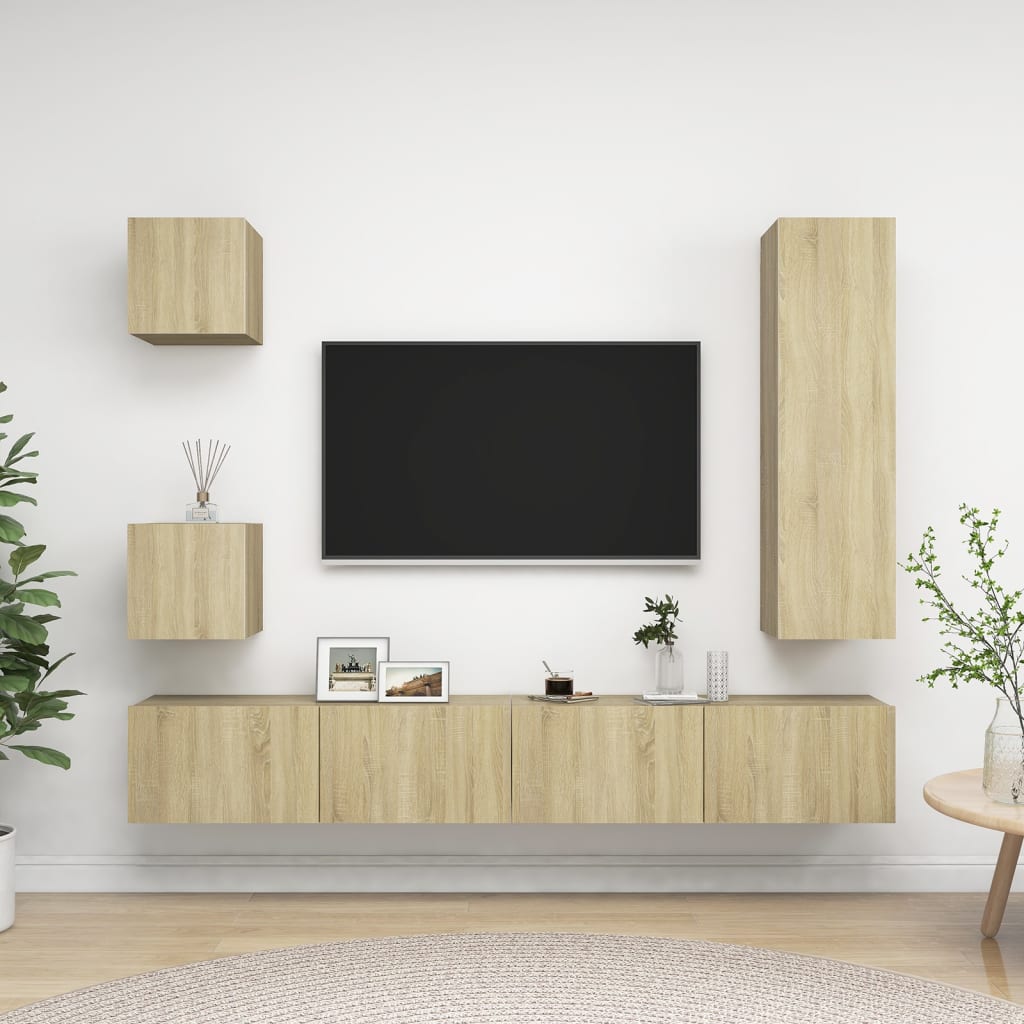 Ensemble de meubles TV 5 pièces en bois