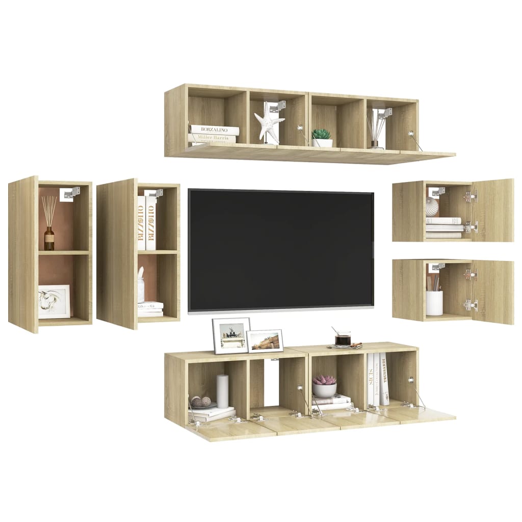 Ensemble de meubles TV 8 pièces en bois