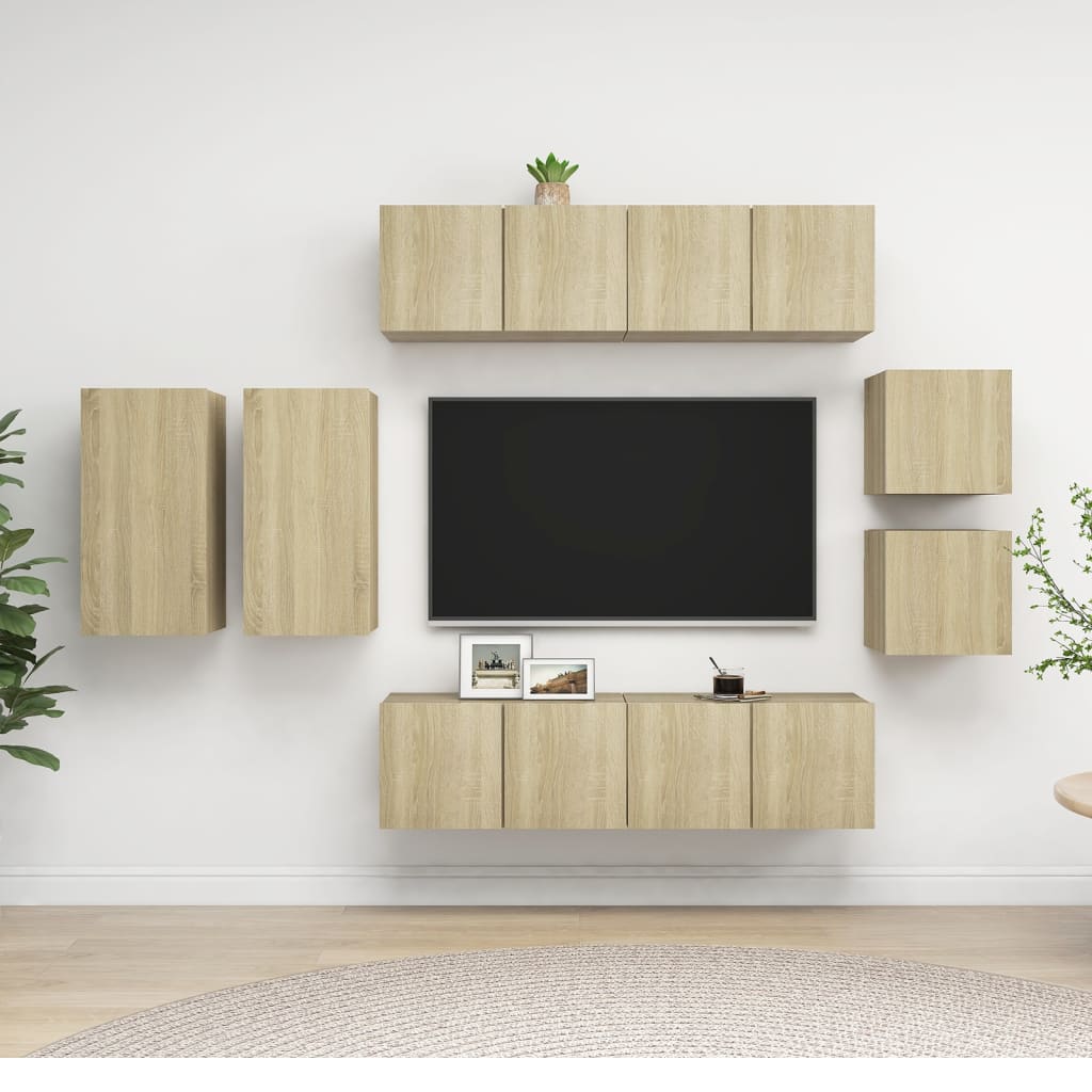 Ensemble de meubles TV 8 pièces en bois