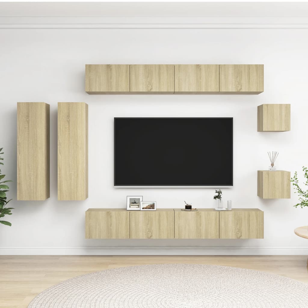 Ensemble de meubles TV 8 pièces en bois