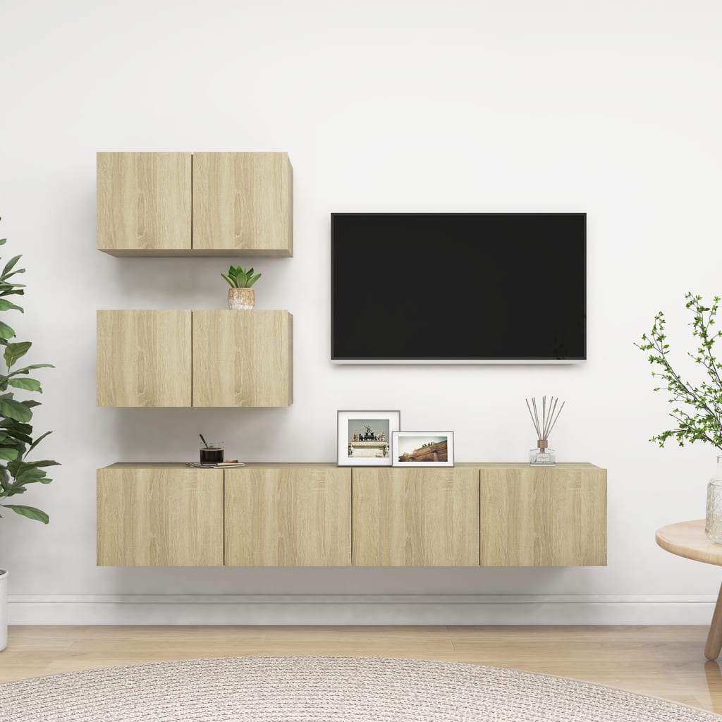 Ensemble de meubles TV 4 pièces en bois