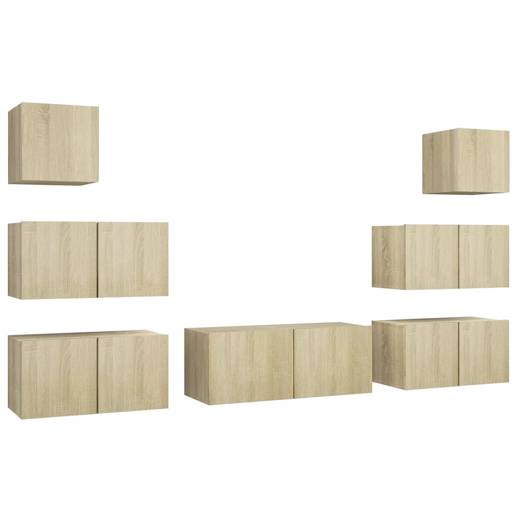 Ensemble de meubles TV 8 pièces en bois