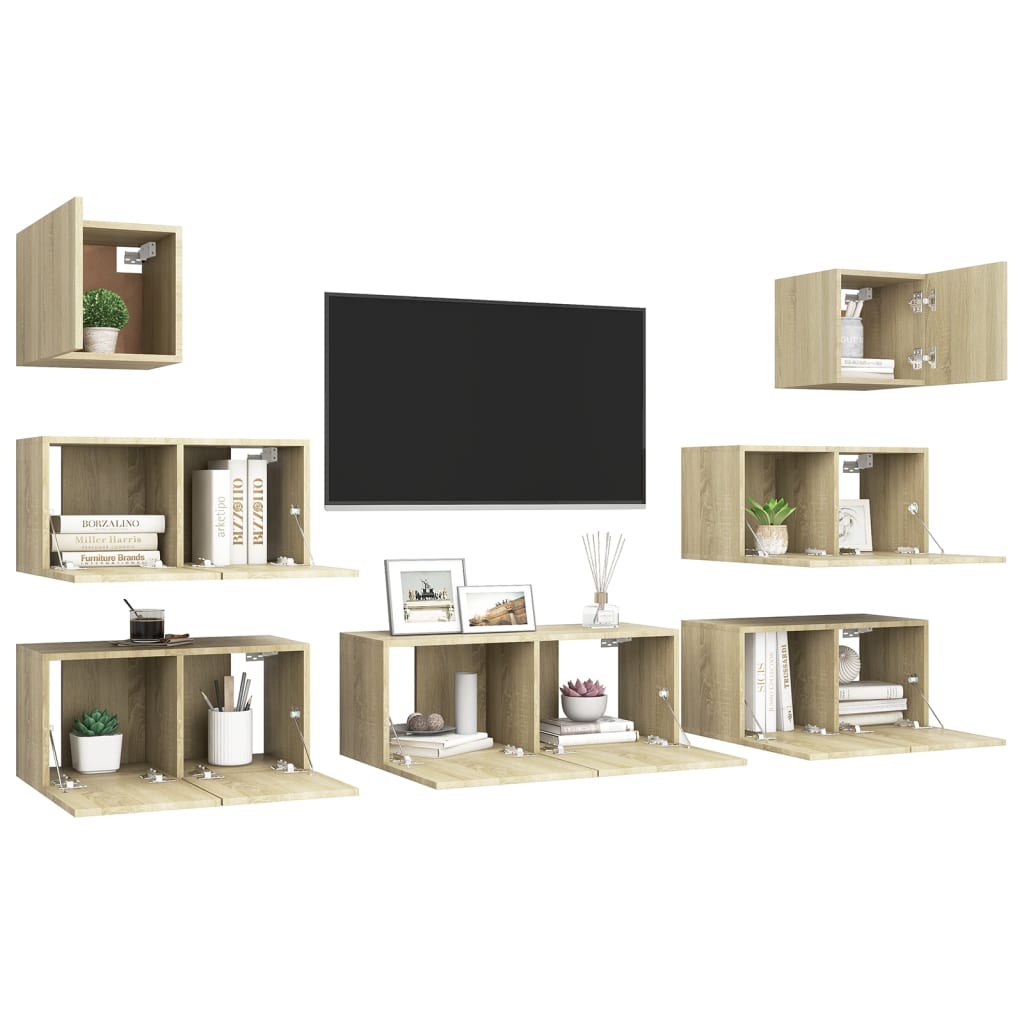 Ensemble de meubles TV 8 pièces en bois