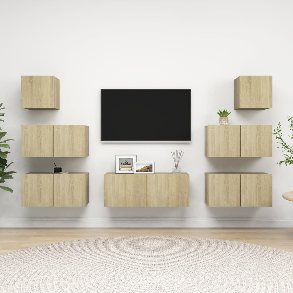 Ensemble de meubles TV 8 pièces en bois