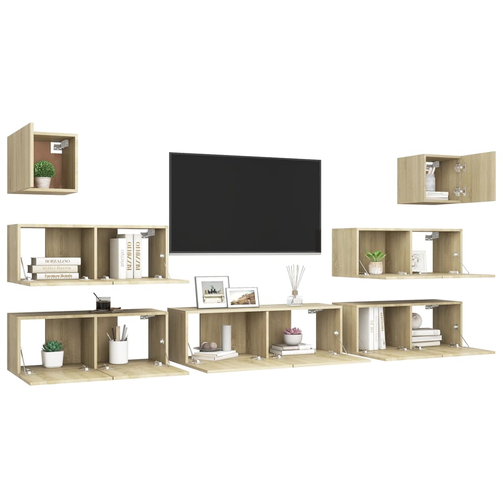 Ensemble de meubles TV 8 pièces en bois