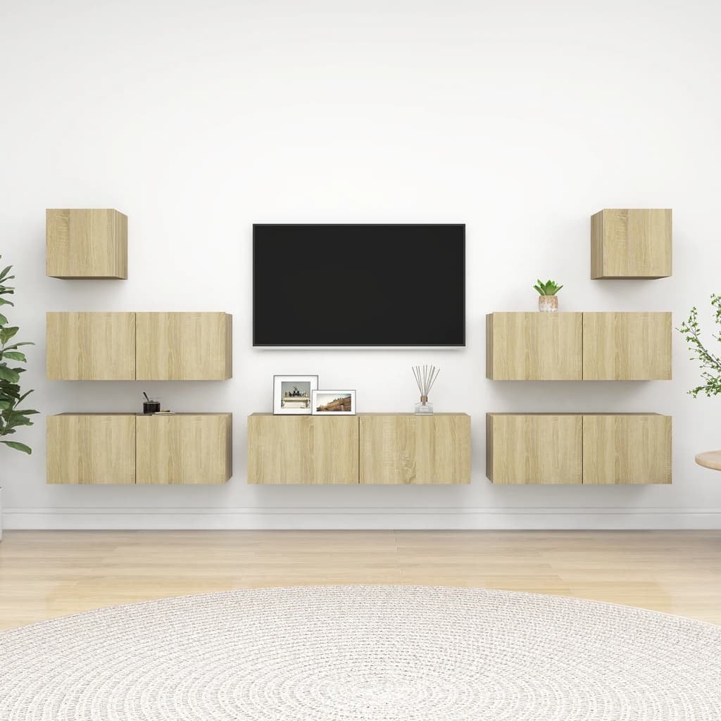 Ensemble de meubles TV 8 pièces en bois