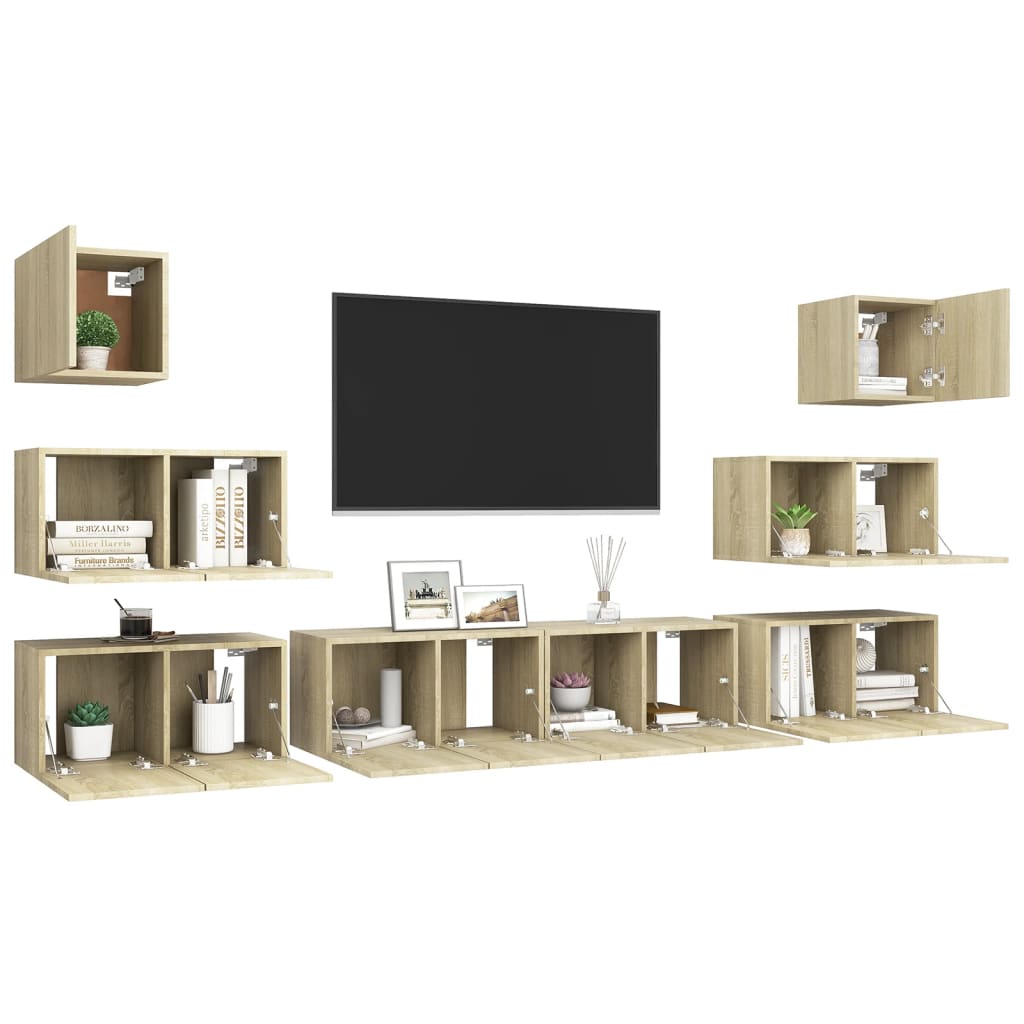 Ensemble de meubles TV 8 pièces en bois