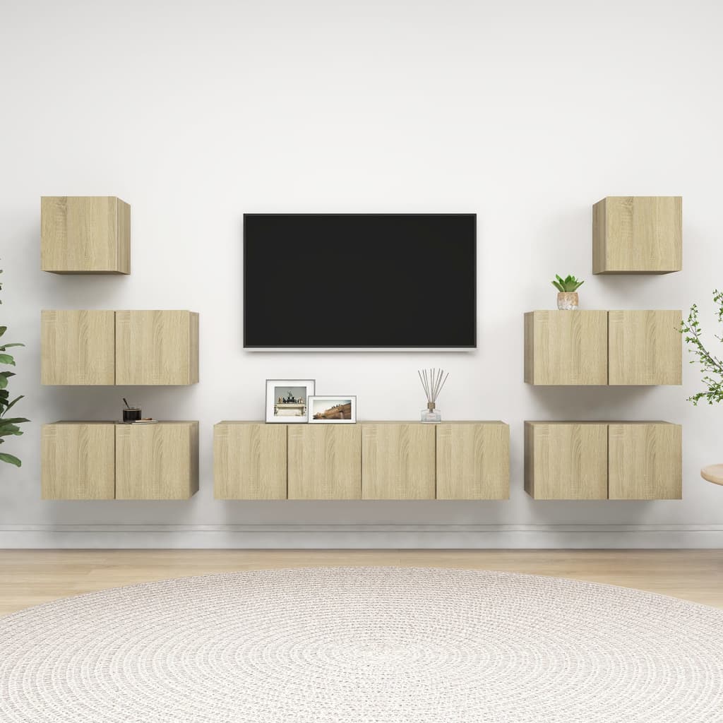 Ensemble de meubles TV 8 pièces en bois