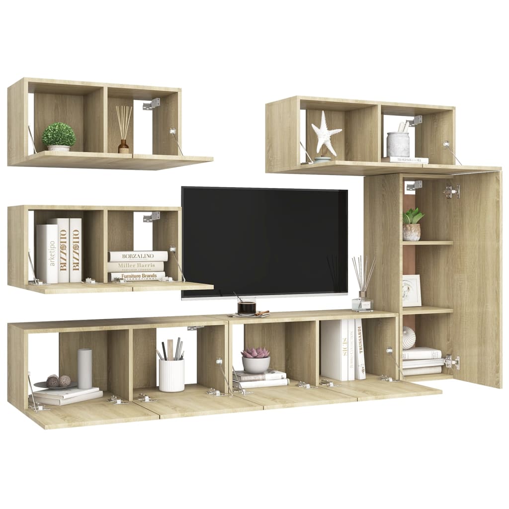 Ensemble de meubles TV 8 pièces en bois