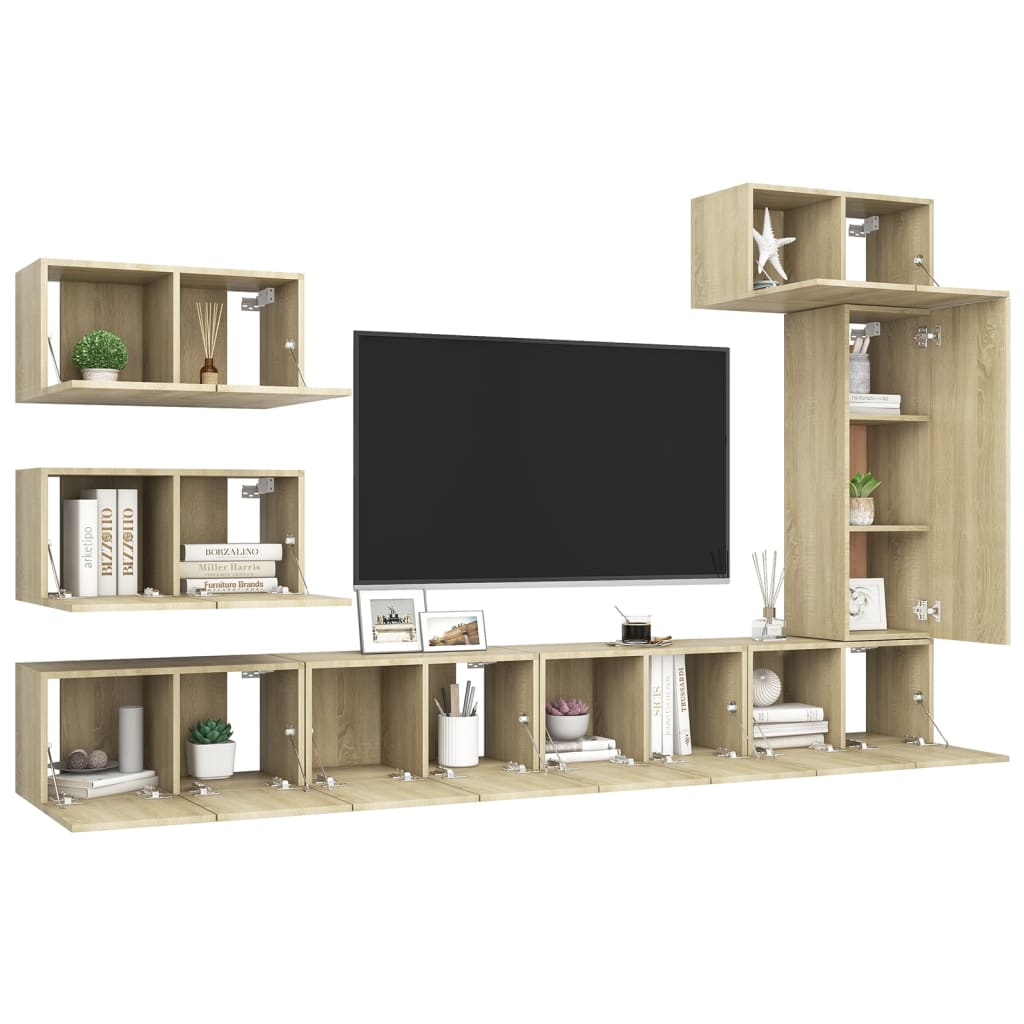 Ensemble de meubles TV 8 pièces en bois