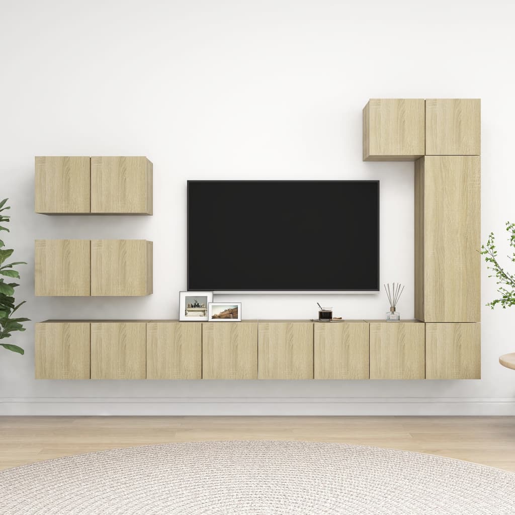 Ensemble de meubles TV 8 pièces en bois