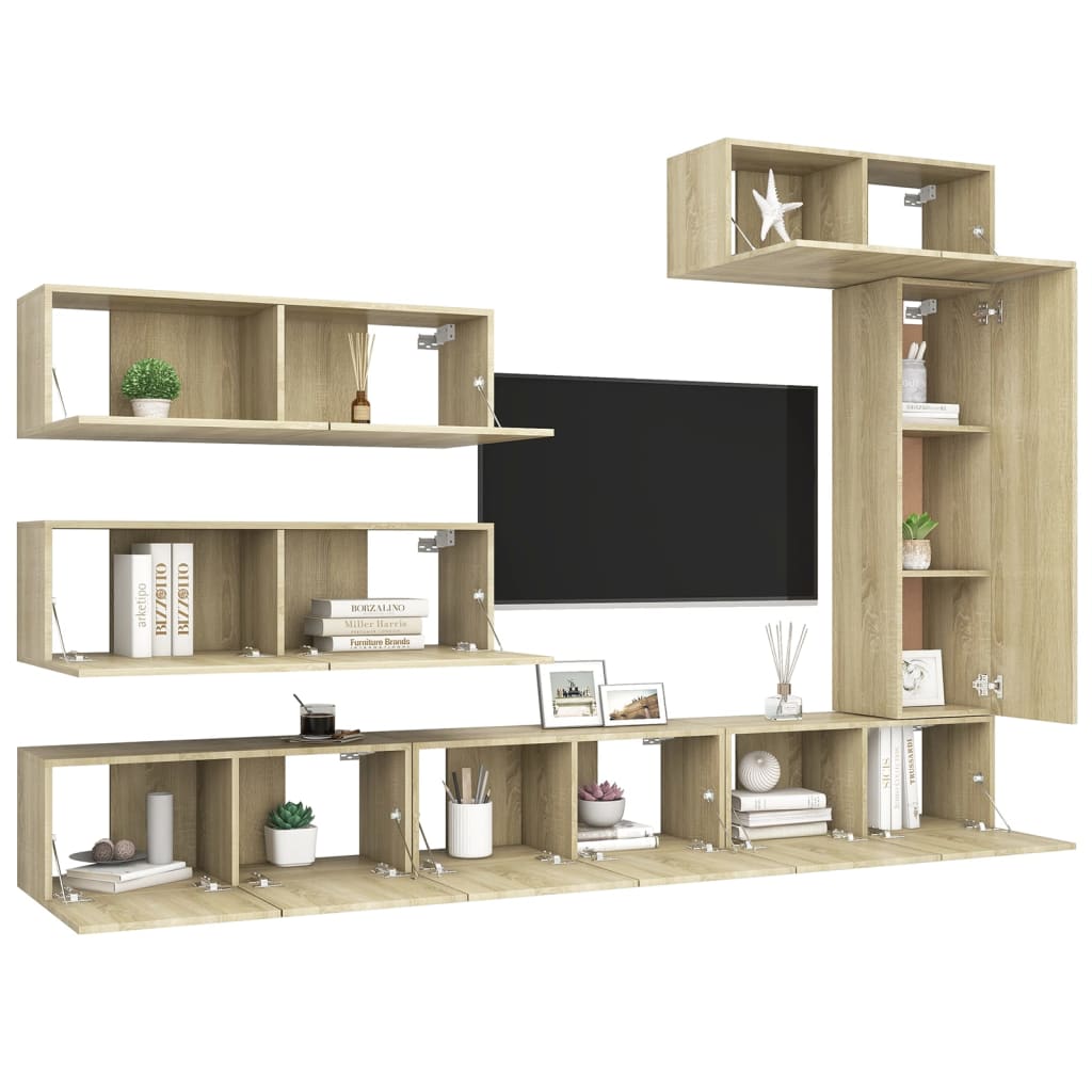 Ensemble de meubles TV 8 pièces en bois