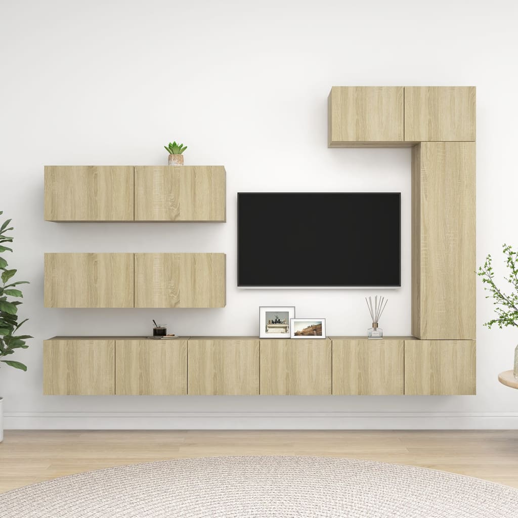 Ensemble de meubles TV 8 pièces en bois