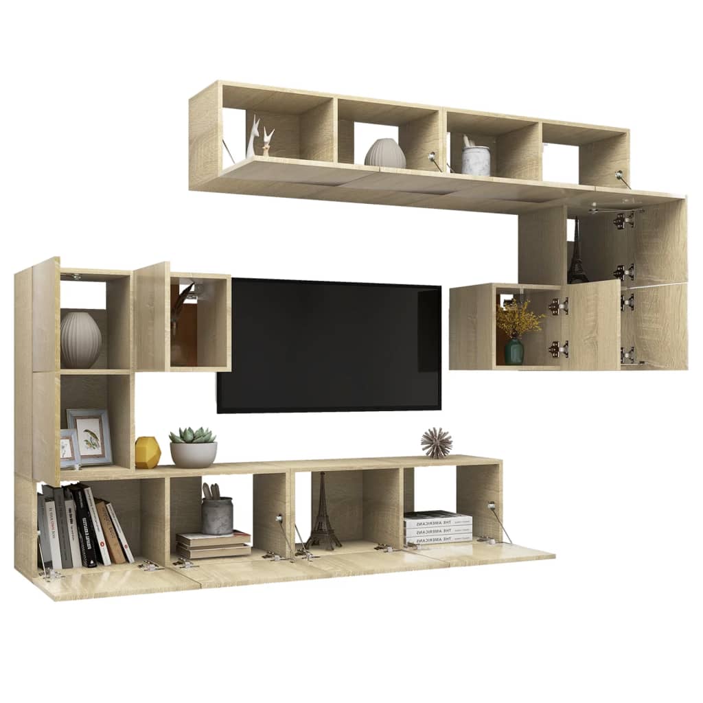 Ensemble de meubles TV 8 pièces en bois