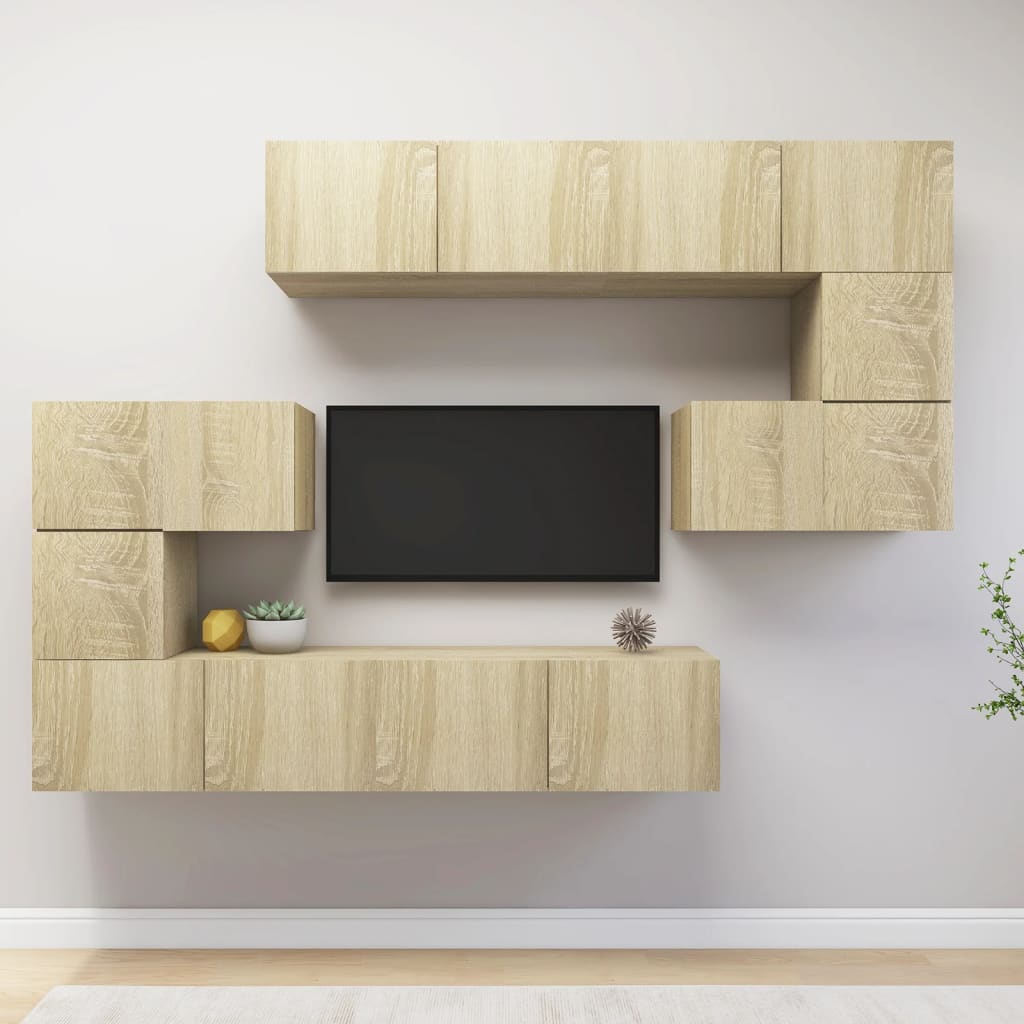 Ensemble de meubles TV 8 pièces en bois