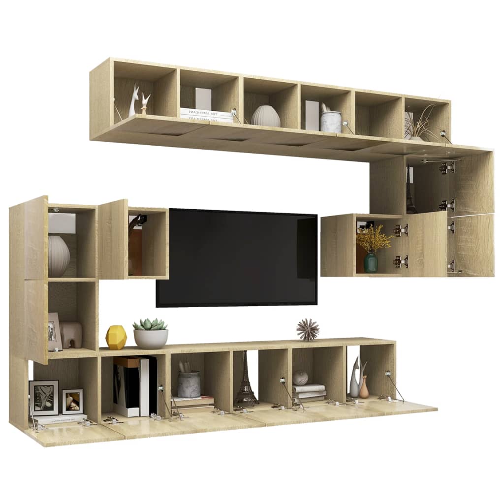 Ensemble de meubles TV 8 pièces en bois