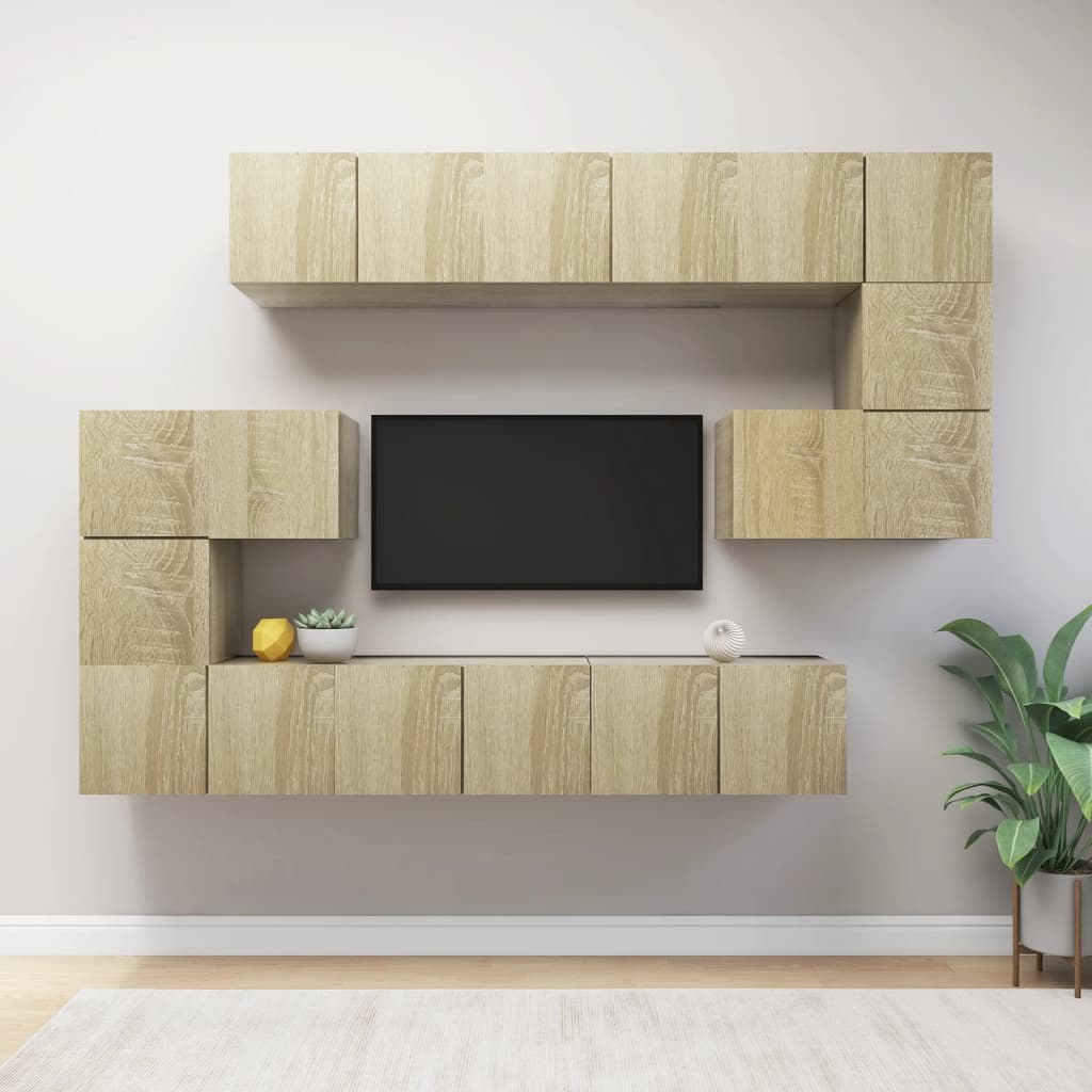 Ensemble de meubles TV 8 pièces en bois