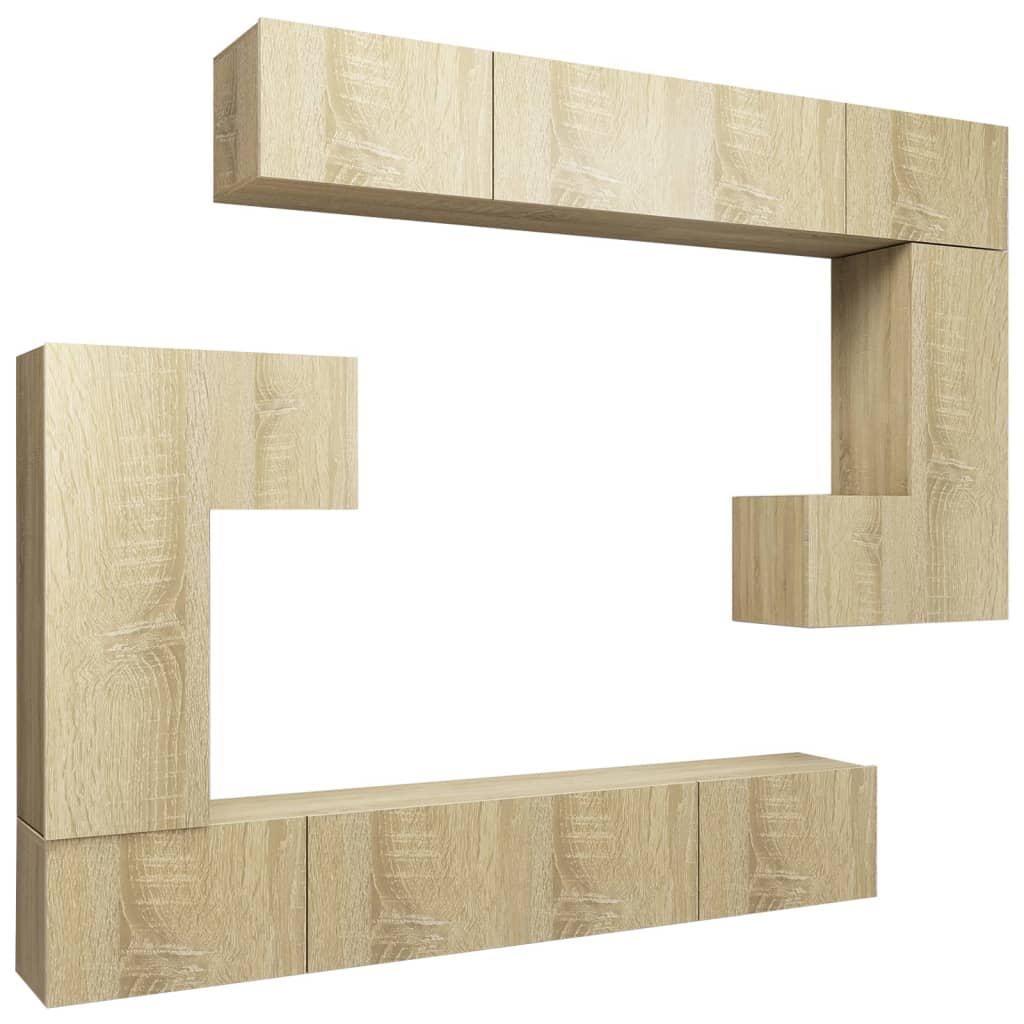 Ensemble de meubles TV 8 pièces en bois