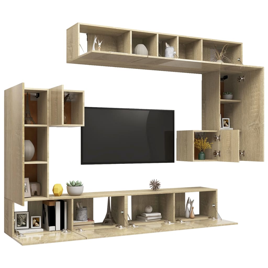 Ensemble de meubles TV 8 pièces en bois