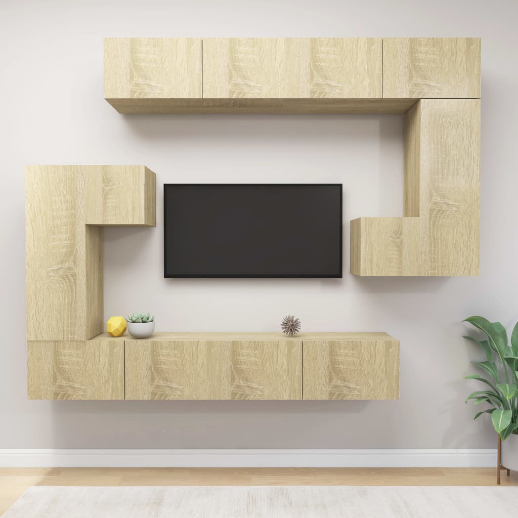 Ensemble de meubles TV 8 pièces en bois