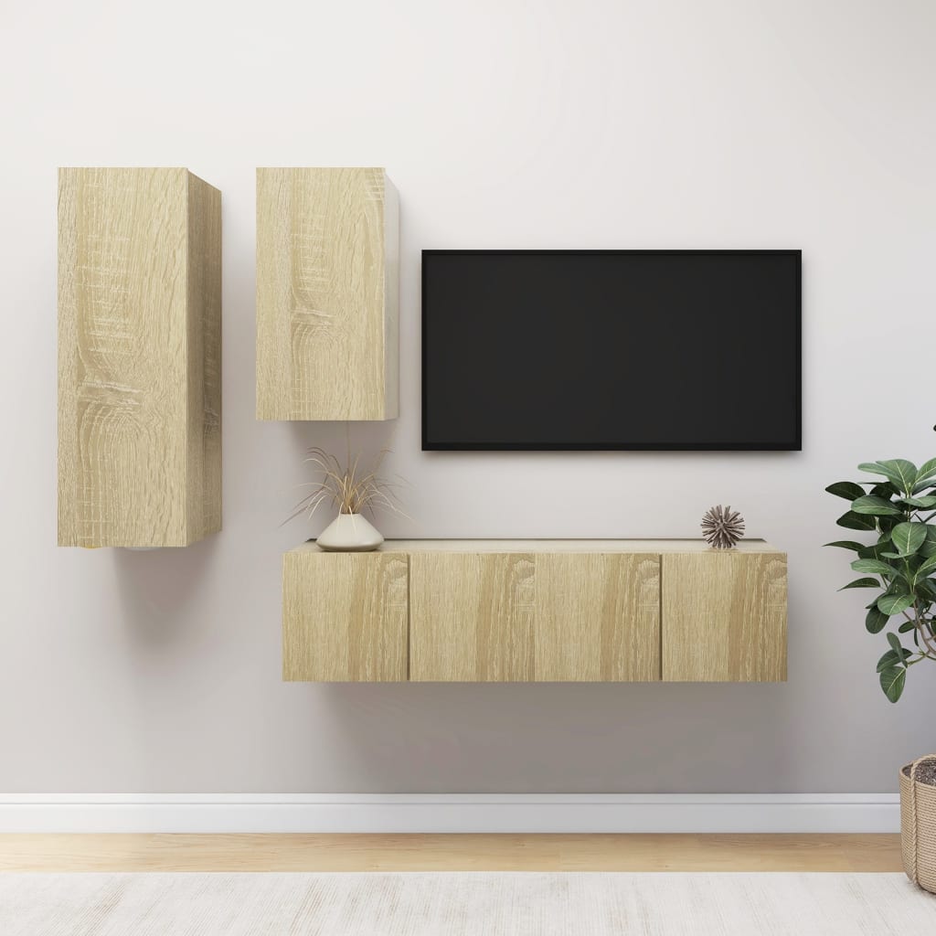 Ensemble de meubles TV 4 pièces en bois