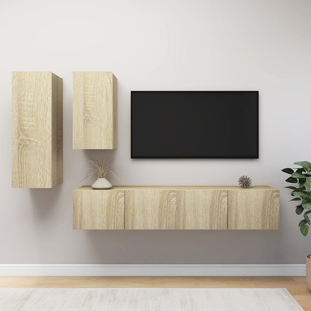 Ensemble de meubles TV 4 pièces en bois