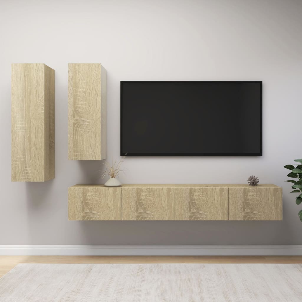 Ensemble de meubles TV 4 pièces en bois