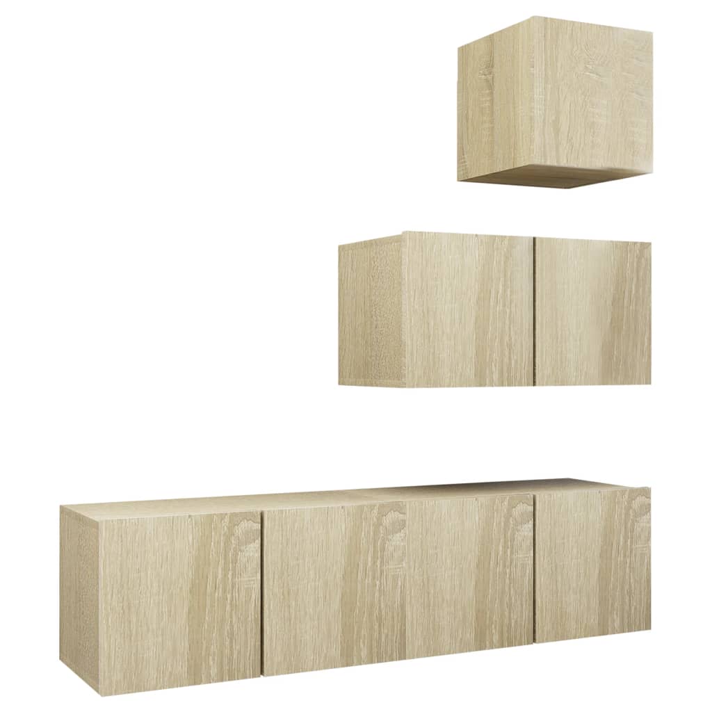 Ensemble de meubles TV 4 pièces en bois