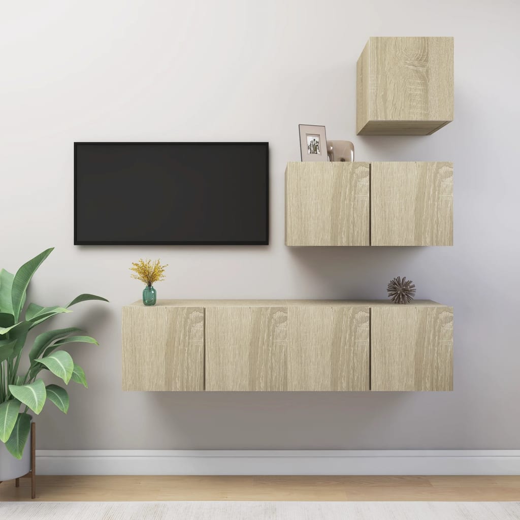 Ensemble de meubles TV 4 pièces en bois