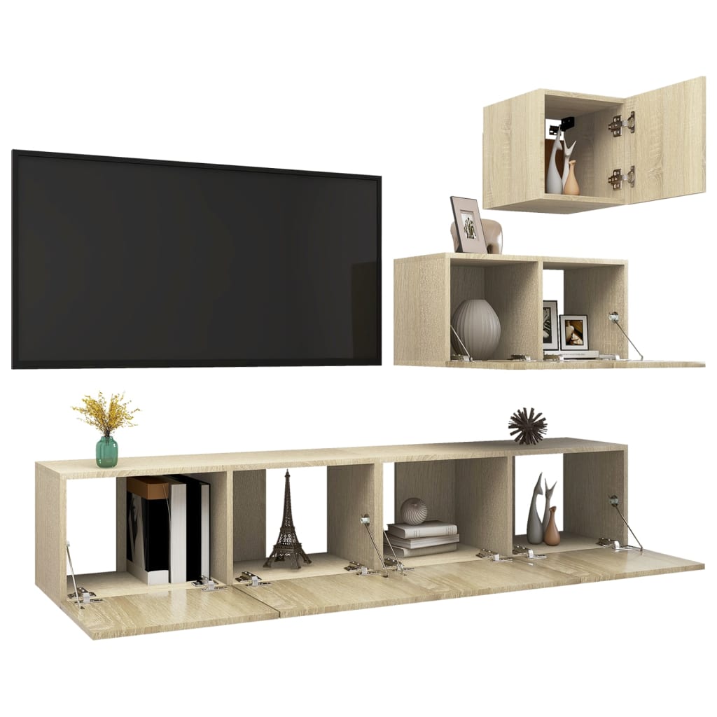 Ensemble de meubles TV 4 pièces en bois