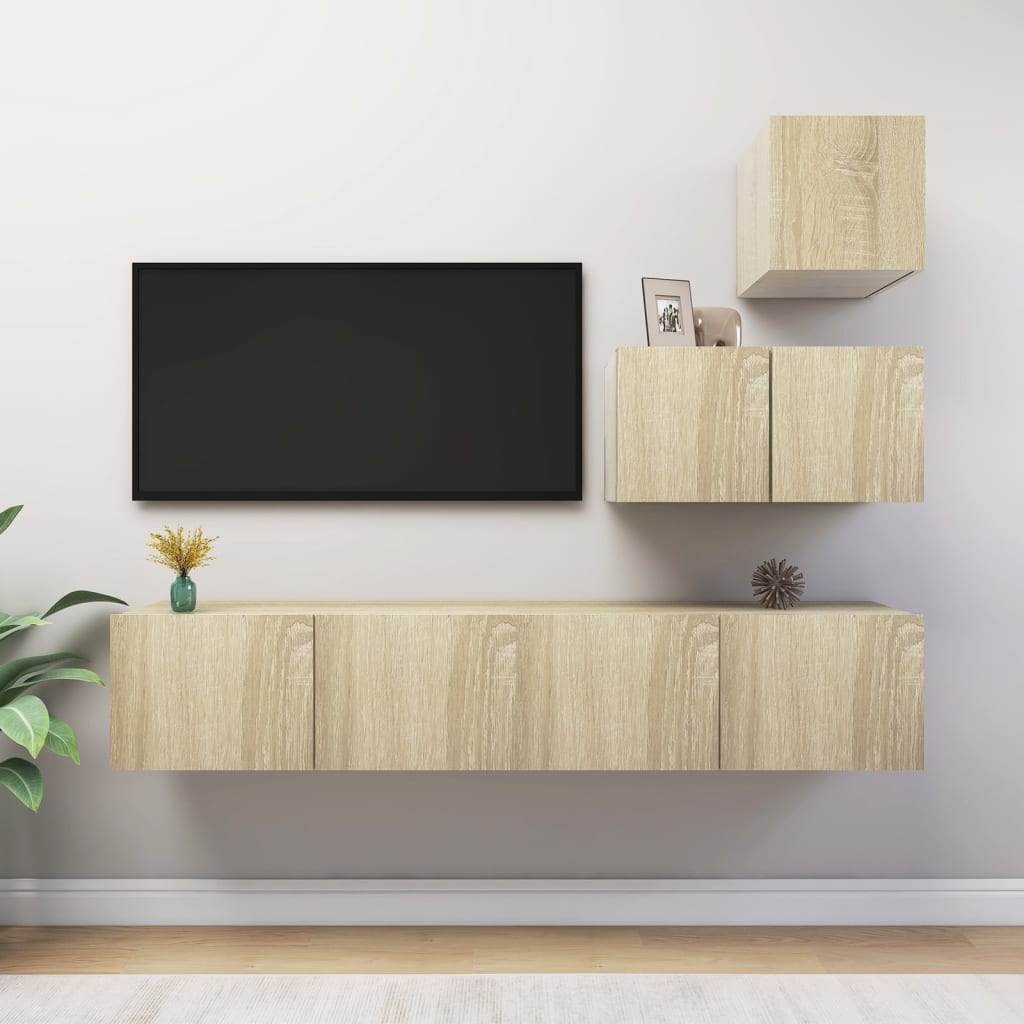 Ensemble de meubles TV 4 pièces en bois