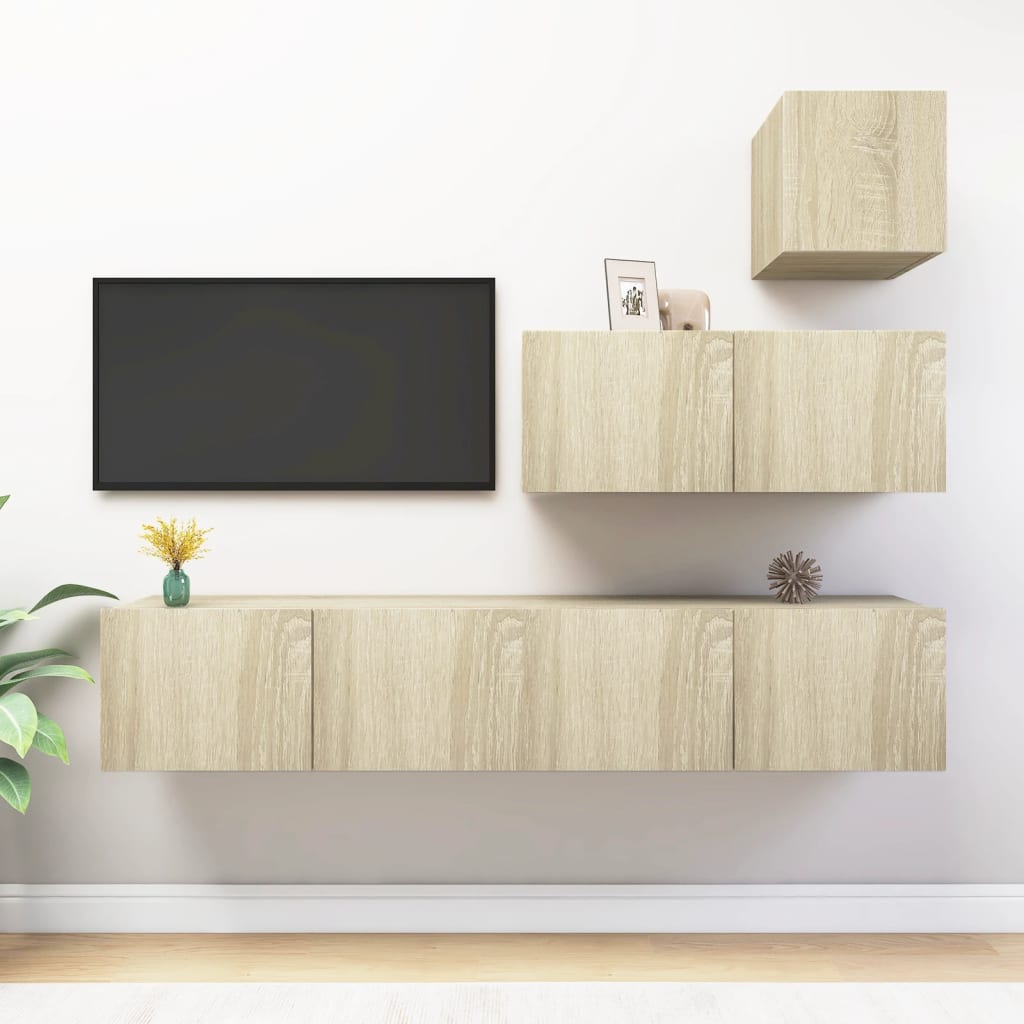 Ensemble de meubles TV 4 pièces en bois